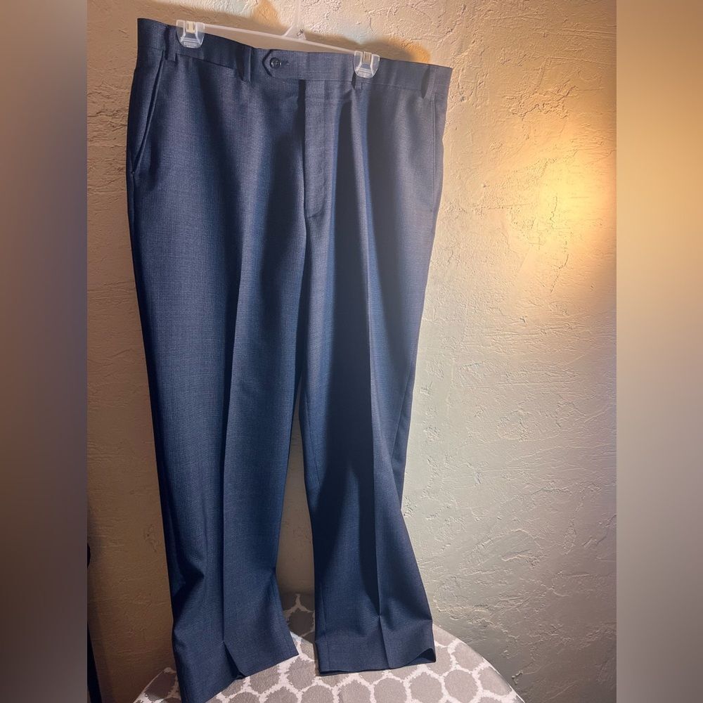 Hart Schaffner Marx Men's Charcoal Dress Pants small check pattern 38 classic